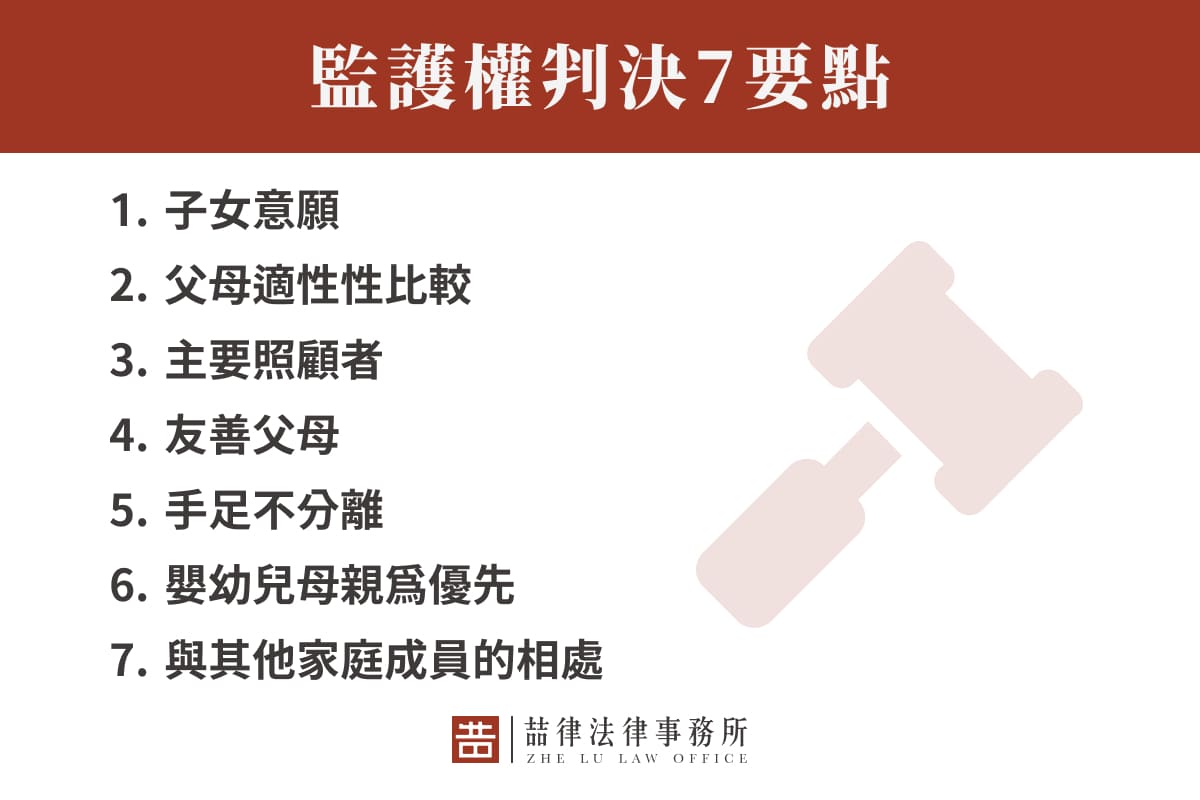 監護權判決7要點