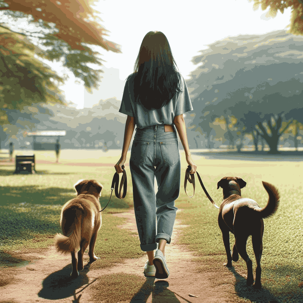 公園遛狗